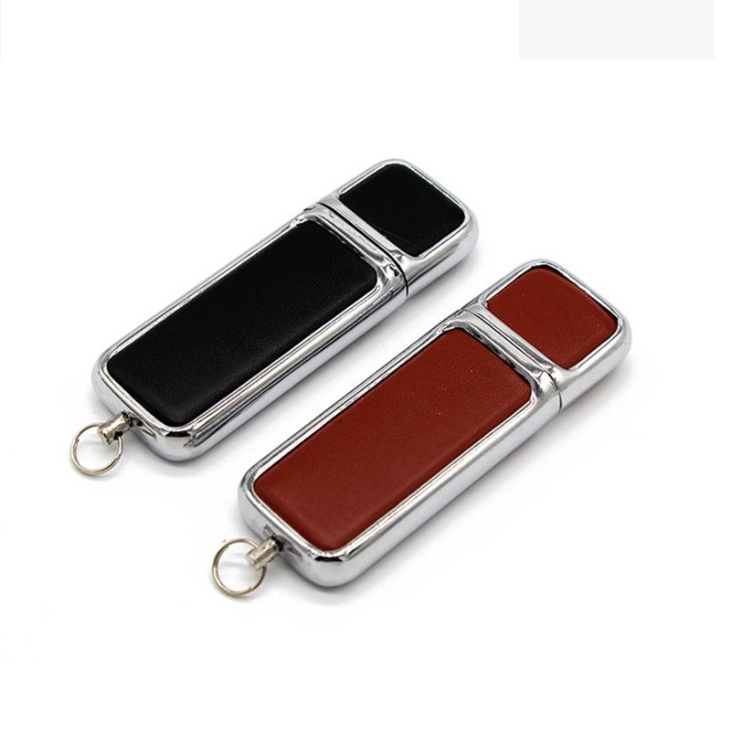 Customized enterprise gift leather Pendrive 16GB 32GB 64GB storage USB drive promotion classic USB drive 2.0 USB drive