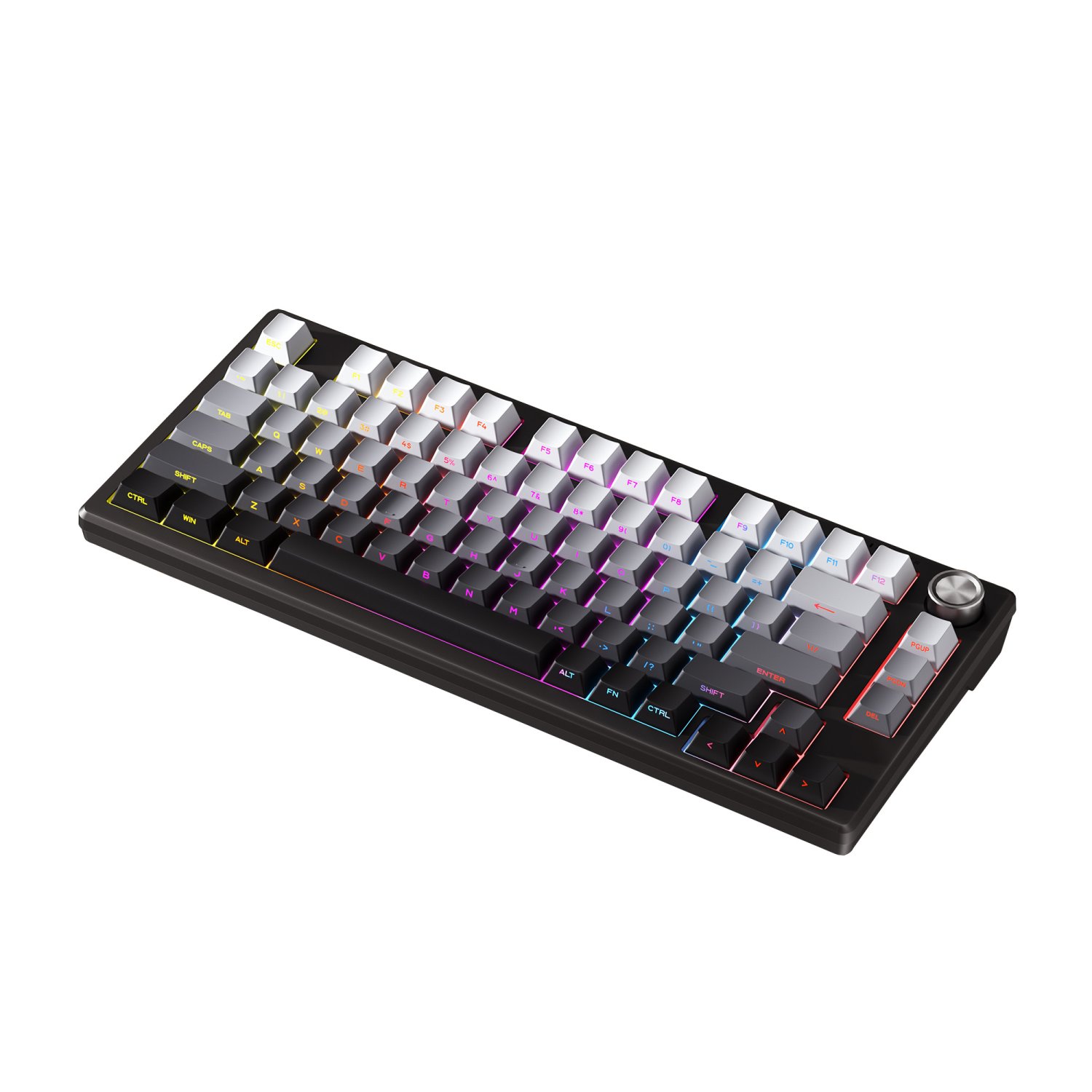 Brand new 75% RGB backlit mechanical feel USB wired keyboard multifunctional button knob 19 key anti ghosting