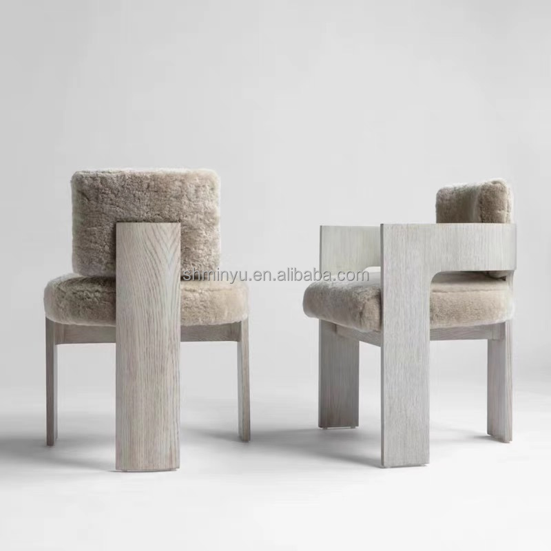 2026 Modern Solid Oak Dining Chair Hot Selling Indoor Caf é and Comfortable Backrest Dining Chair