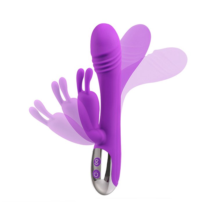 Hot selling sex toys in US warehouse online store 16 mode vibration dual head stimulator G-point fake penis female sex rabbit vibrator