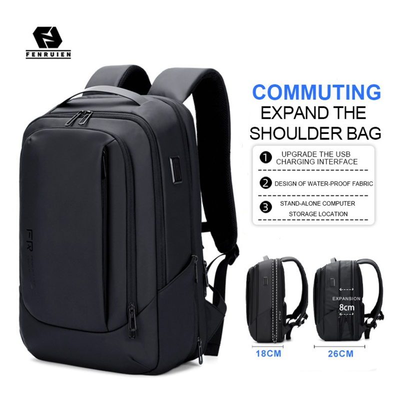FENRUIEN Business Fashion Bag Charging Custom Men's USB Anti theft Travel Intelligent Waterproof 17.3-inch Laptop Backpack
