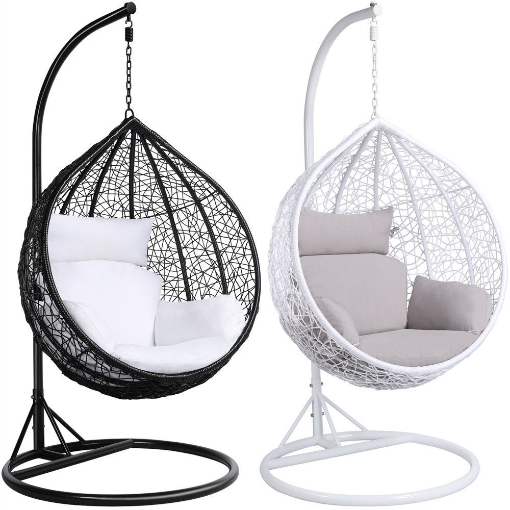 Wholesale customized outdoor furniture, living room egg chair hammock, courtyard hanging balcony, garden rattan egg swing chair with bracket