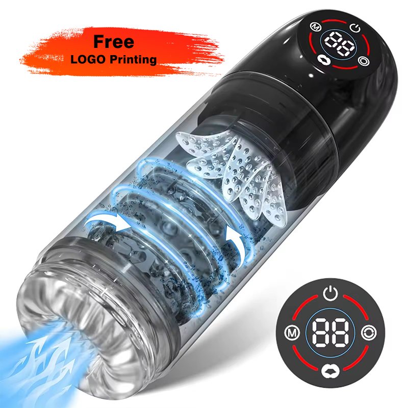 Upgraded PRO IPX7 Waterproof 7-speed Rotating Suction Massage Vacuum Penis Pump Automatic Suction Male Masturbation Cup